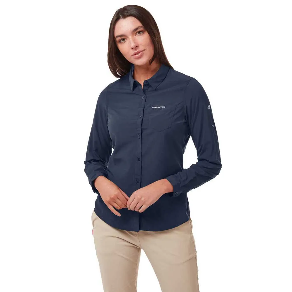 Craghoppers Nosilife Bardo Skjorte Med Lange Ermer, Blue navy