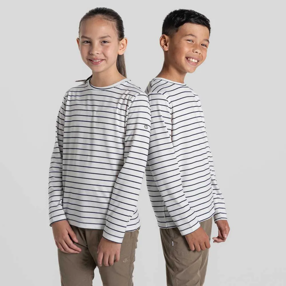 Craghoppers Nosilife Cruz Langarmet T-skjorte Refurbished, Blue navy stripe, 9-10Y Craghoppers Nosilife Cruz Langarmet T-skjorte Refurbished, Blue navy stripe, 9-10Y