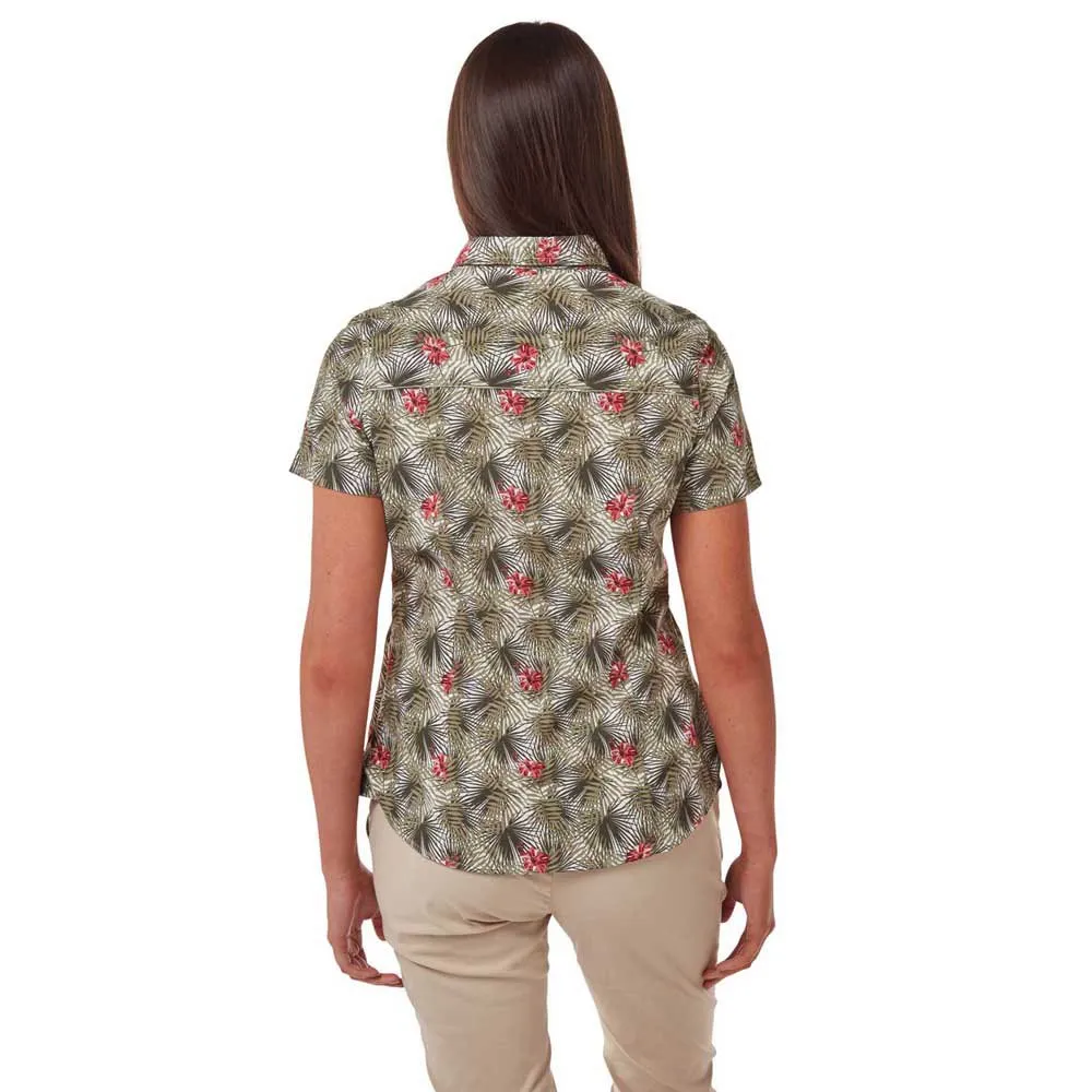 Craghoppers Nosilife Vanna Kortarmet Skjorte, Soft moss print Craghoppers Nosilife Vanna Kortarmet Skjorte, Soft moss print