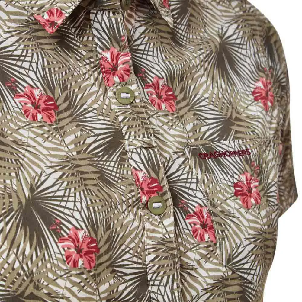 Craghoppers Nosilife Vanna Kortarmet Skjorte, Soft moss print Craghoppers Nosilife Vanna Kortarmet Skjorte, Soft moss print