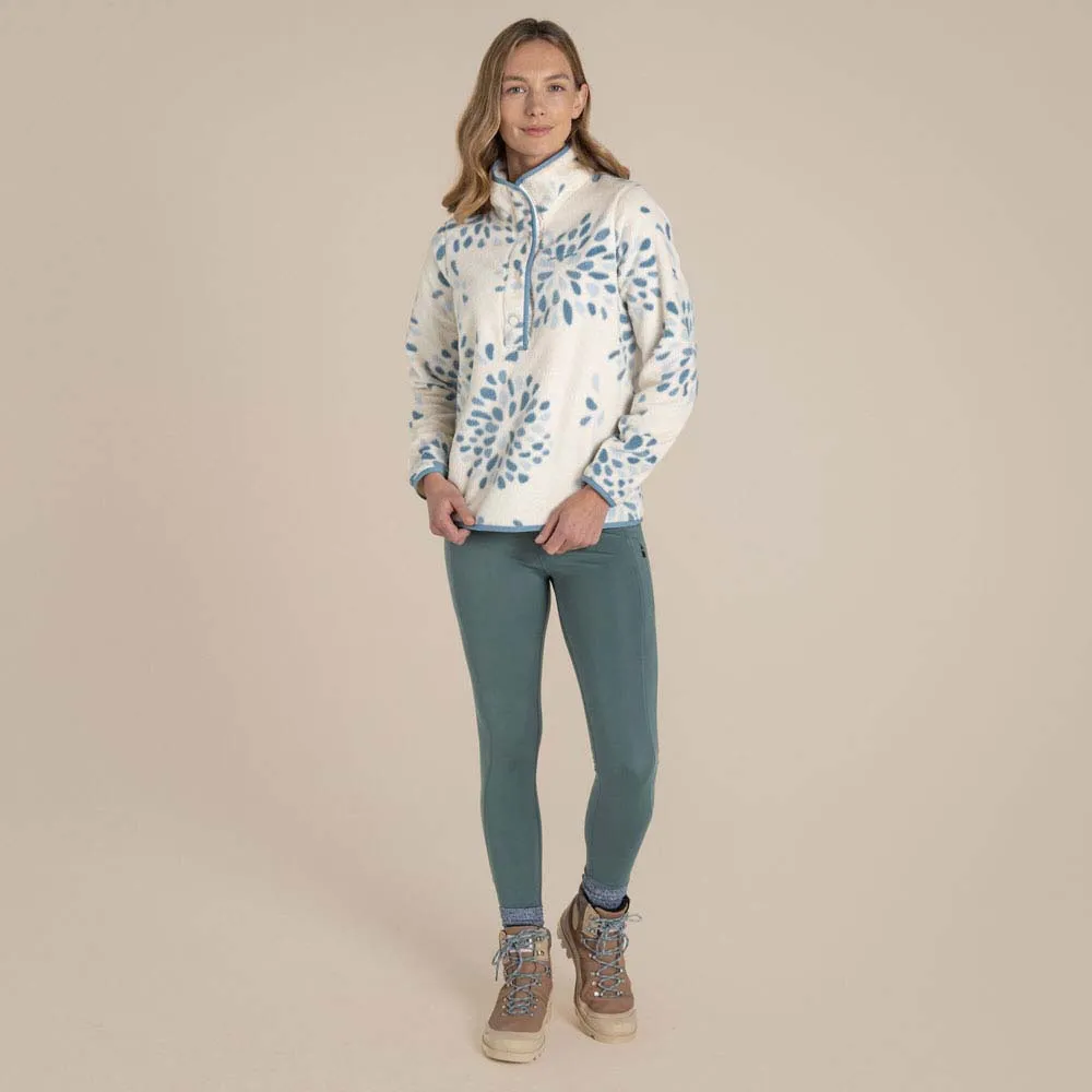 Craghoppers Rosemary Fleecejakke Med Halv Glidelås, Sky print