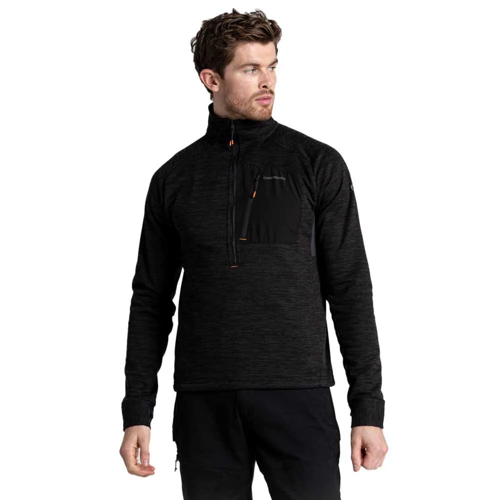 Craghoppers Tarbert Fleecejakke Med Halv Glidelås, Black pepper