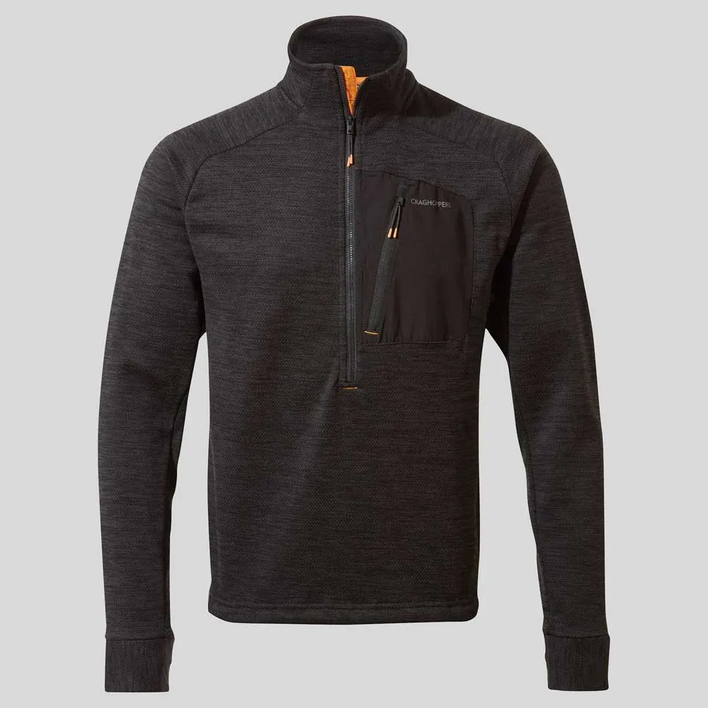 Craghoppers Tarbert Fleecejakke Med Halv Glidelås, Black pepper