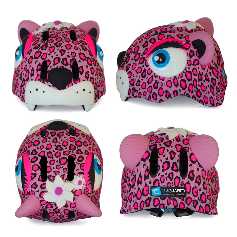 Crazy Safety Leopard Juniorhjelm, Pink