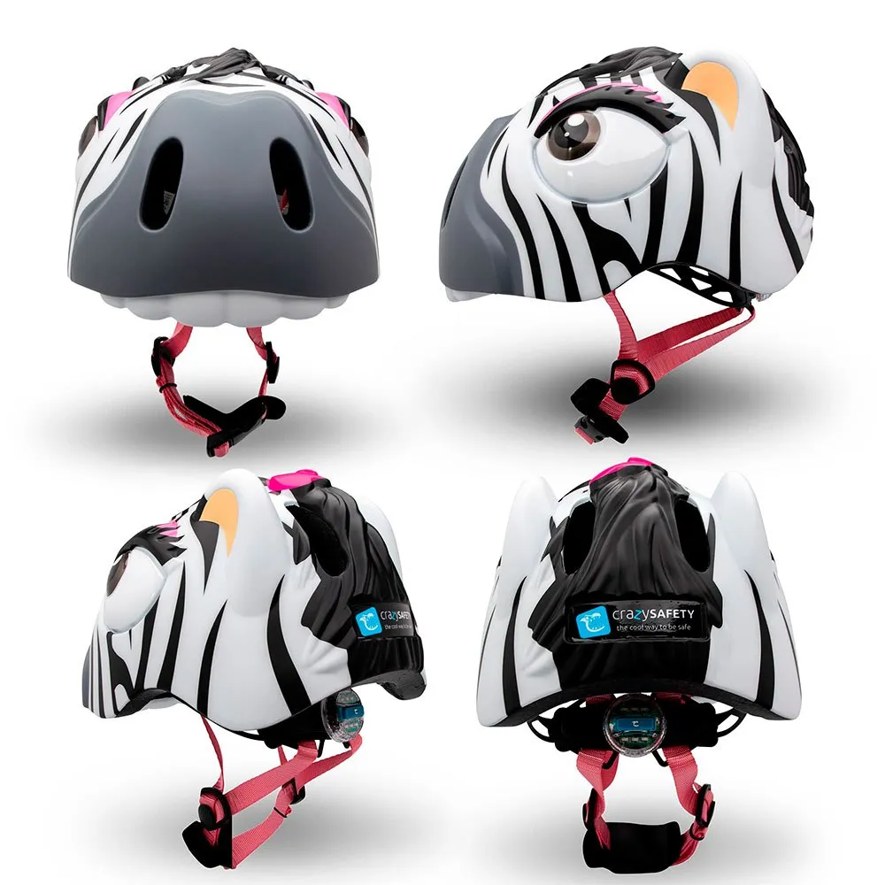 Crazy Safety Zebra Juniorhjelm, Black / white