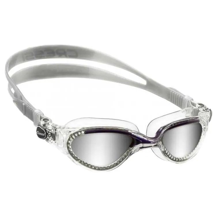 Cressi Flash Speil-svømmebriller unisex, Clear / blue mirrored, One Size