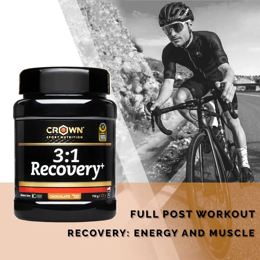 Crown Sport Nutrition 3:1 Recovery+ Gjenopprettingsboks Med Enkeltdoser Sjokolade 50g 10 Enheter, Black, One Size Crown Sport Nutrition 3:1 Recovery+ Gjenopprettingsboks Med Enkeltdoser Sjokolade 50g 10 Enheter, Black, One Size