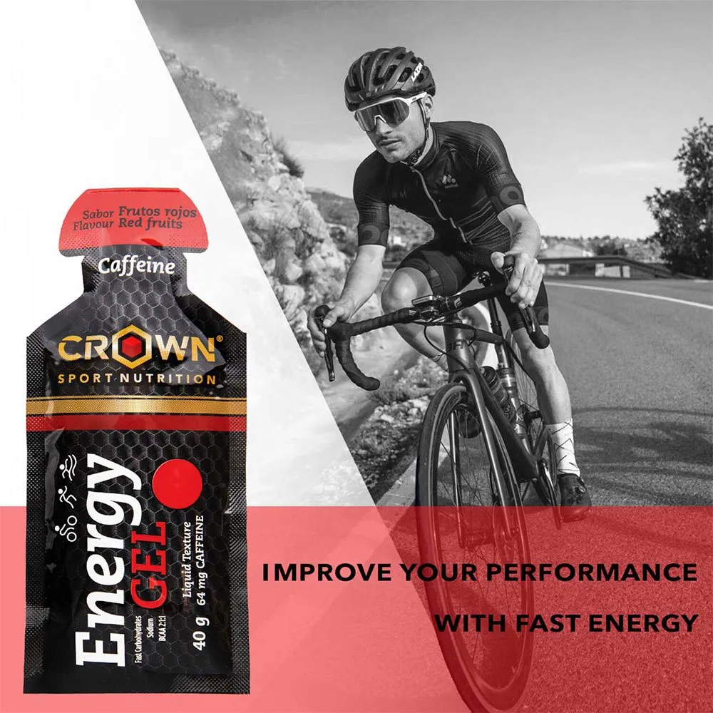 Crown Sport Nutrition Boks Med Energigeler Bær 40g 12 Enheter, Black / red, One Size