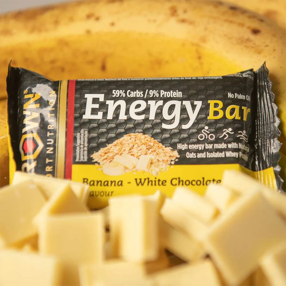 Crown Sport Nutrition Energibar Boks Hvit Sjokolade Banan 60g 12 Enheter, Black / yellow, One Size