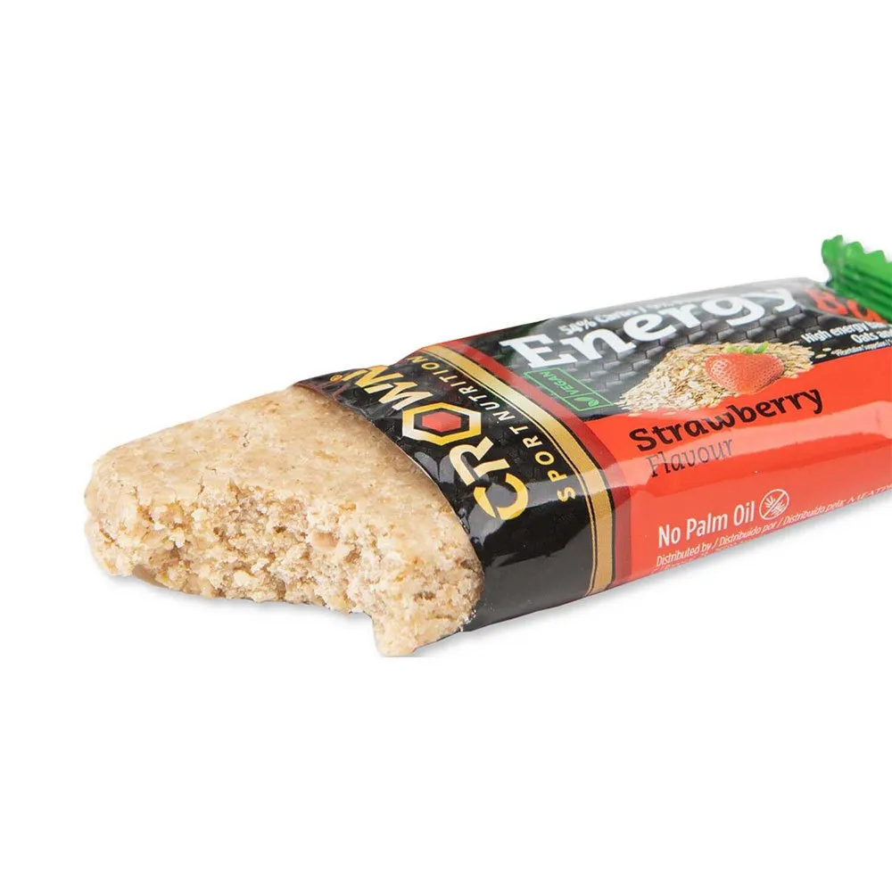 Crown Sport Nutrition Energibar Boks Jordbær 60g 12 Enheter, Black / red / green, One Size