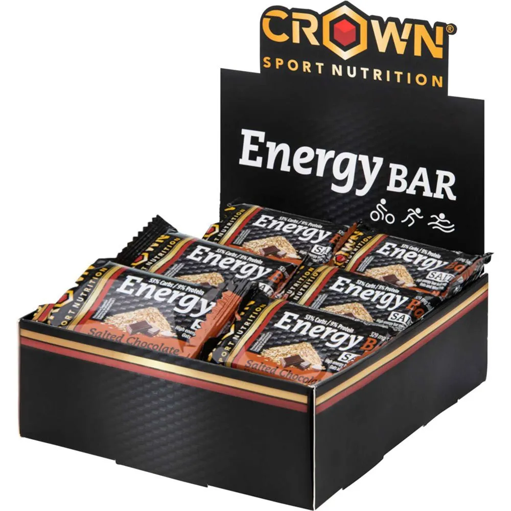 Crown Sport Nutrition Energibar Boks Sjokolade Salt 60g 12 Enheter, Black / orange, One Size Crown Sport Nutrition Energibar Boks Sjokolade Salt 60g 12 Enheter, Black / orange, One Size
