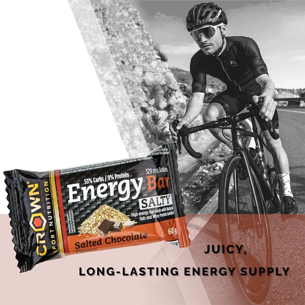 Crown Sport Nutrition Energibar Boks Sjokolade Salt 60g 12 Enheter, Black / orange, One Size Crown Sport Nutrition Energibar Boks Sjokolade Salt 60g 12 Enheter, Black / orange, One Size