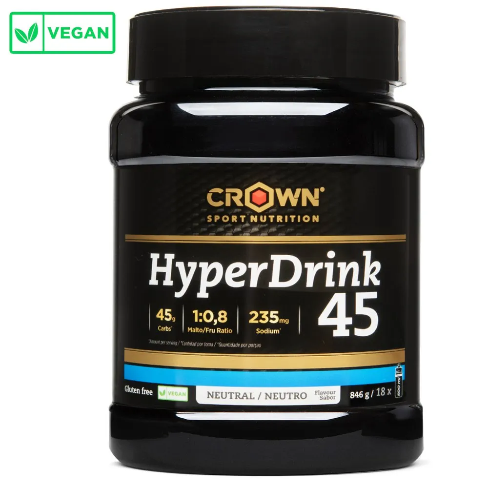 Crown Sport Nutrition Hyperdrink 45 Energidrikkpulver Nøytral Smak 846g, Black, One Size