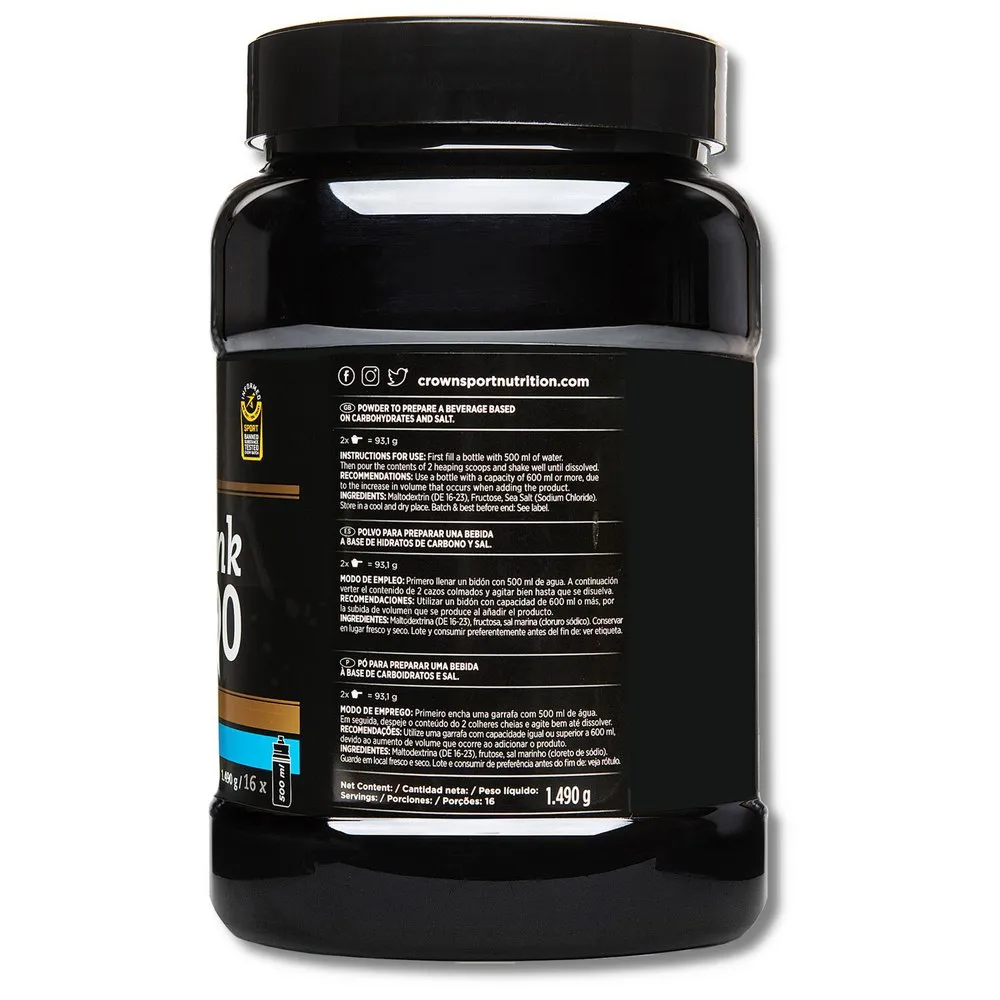 Crown Sport Nutrition Hyperdrink 90 Energidrikkpulver Nøytral Smak 1.49kg, Black, One Size Crown Sport Nutrition Hyperdrink 90 Energidrikkpulver Nøytral Smak 1.49kg, Black, One Size