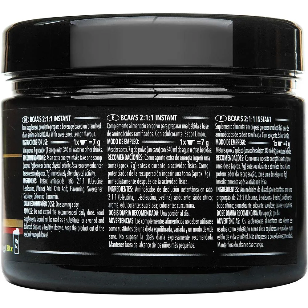 Crown Sport Nutrition Instant Bcaa-pulver Sitron 210g, Black, One Size