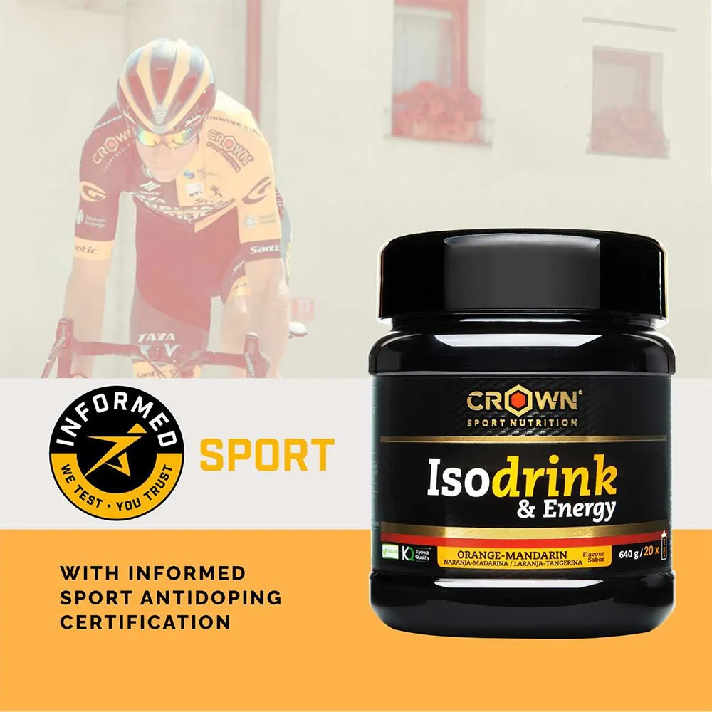 Crown Sport Nutrition Isotonic Drink Powder Energi Appelsin 640g, Black, One Size