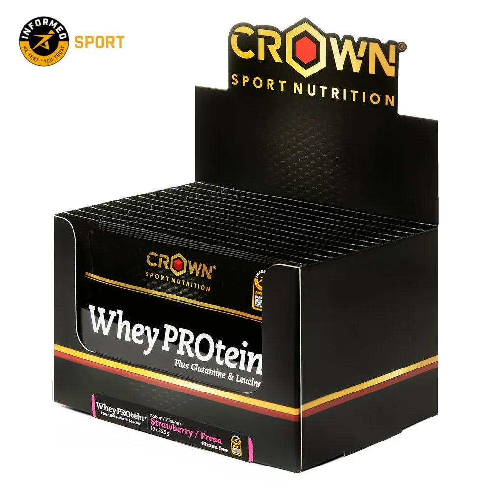 Crown Sport Nutrition Plus Myseprotein Jordbær 26.5g 10 Enheter, Black, One Size Crown Sport Nutrition Plus Myseprotein Jordbær 26.5g 10 Enheter, Black, One Size