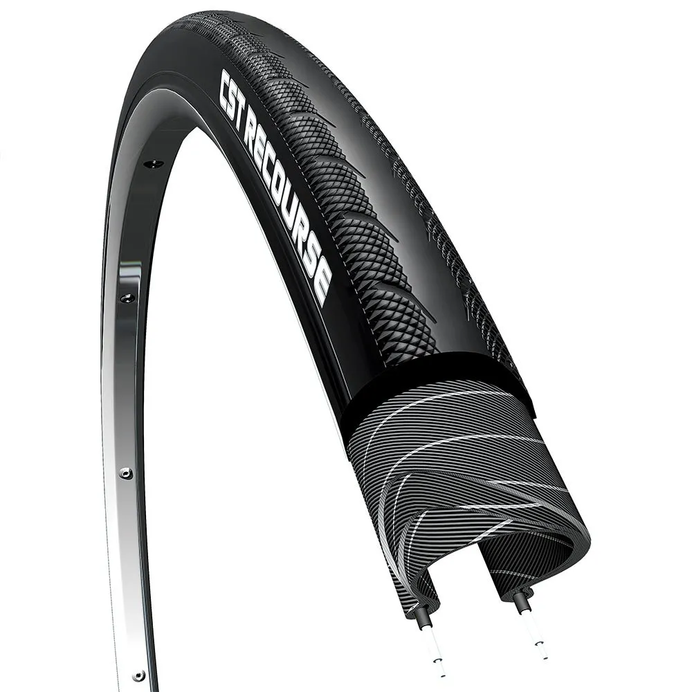 CST Premium Recourse Tubeless 700 X 25 Stiv Racerdekk, Black, 700 x 25, Sykkeldekk