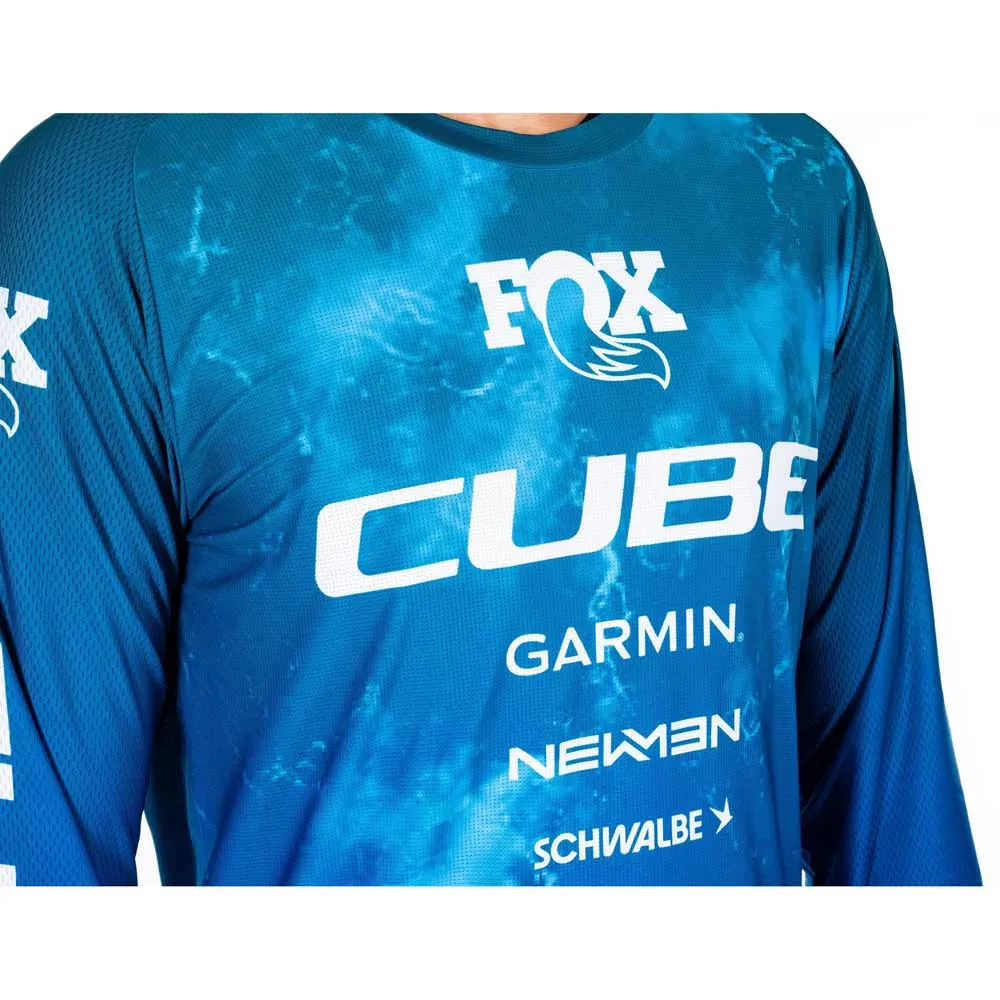 Cube Actionteam Langarmet Enduro-sykkeltrøye, Blue / green, 3XL Cube Actionteam Langarmet Enduro-sykkeltrøye, Blue / green, 3XL