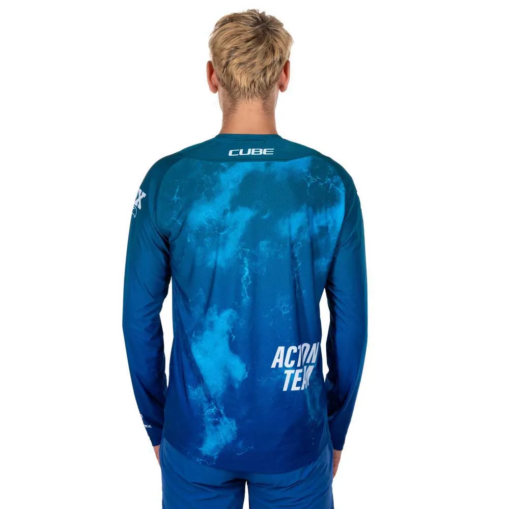 Cube Actionteam Langarmet Enduro-sykkeltrøye, Blue / green, 3XL Cube Actionteam Langarmet Enduro-sykkeltrøye, Blue / green, 3XL