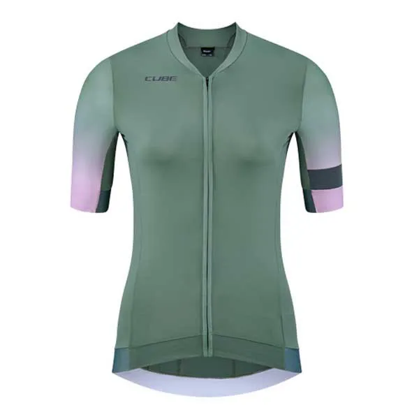 Cube Blackline Fade Kort Ermet Trøye, Green / violet, XL