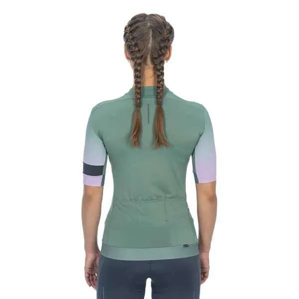 Cube Blackline Fade Kort Ermet Trøye, Green / violet, XL