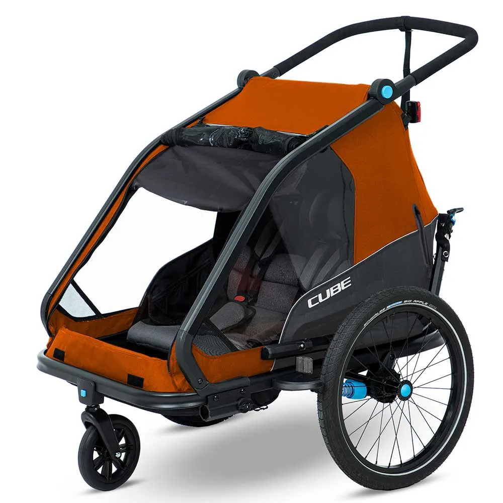 Cube Cmpt X Actionteam Double Sykkelvogn, Grey / orange, One Size Cube Cmpt X Actionteam Double Sykkelvogn, Grey / orange, One Size