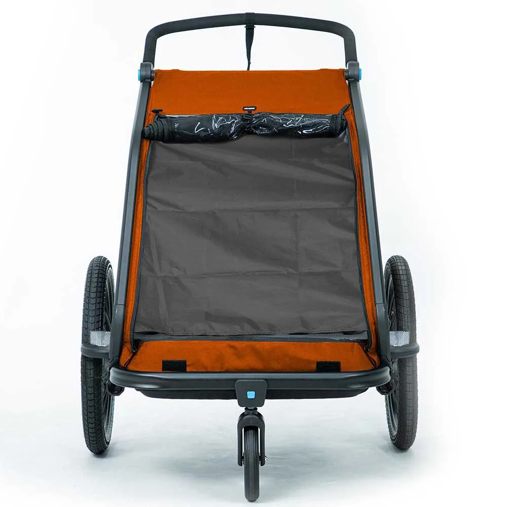 Cube Cmpt X Actionteam Double Sykkelvogn, Grey / orange, One Size Cube Cmpt X Actionteam Double Sykkelvogn, Grey / orange, One Size