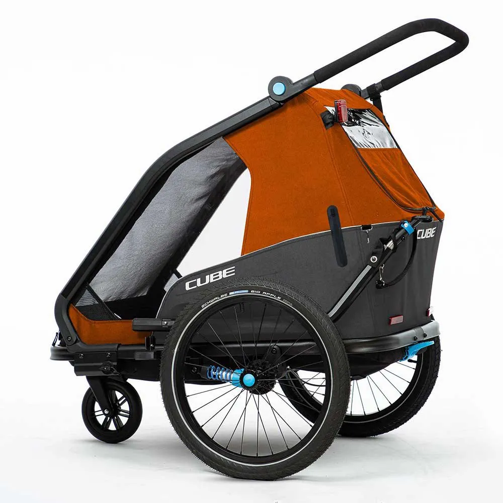 Cube Cmpt X Actionteam Double Sykkelvogn, Grey / orange, One Size Cube Cmpt X Actionteam Double Sykkelvogn, Grey / orange, One Size