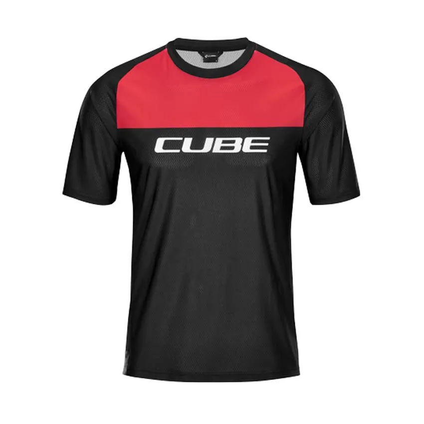 Cube Edge Kortskjortet Enduro-sykkeltrøye, Black / red, S