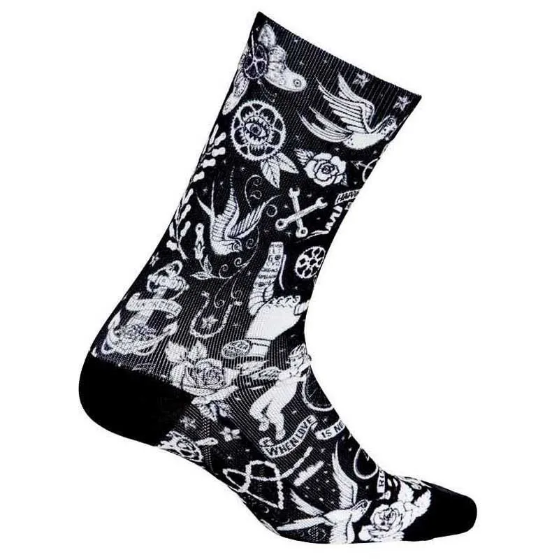 Cycology Velo Tattoo Sokker, Black Cycology Velo Tattoo Sokker, Black