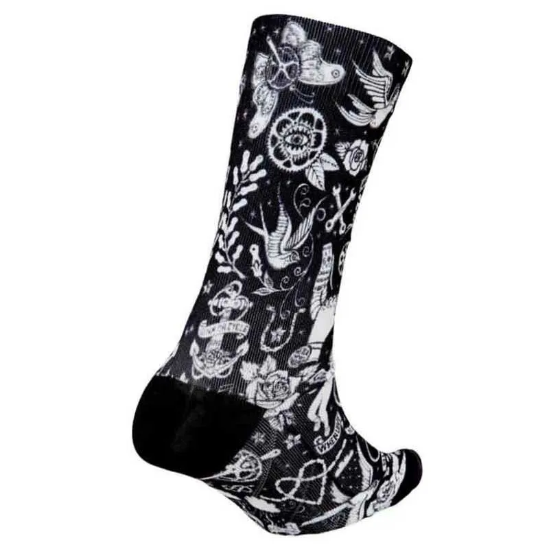 Cycology Velo Tattoo Sokker, Black Cycology Velo Tattoo Sokker, Black