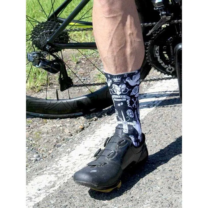 Cycology Velo Tattoo Sokker, Black Cycology Velo Tattoo Sokker, Black