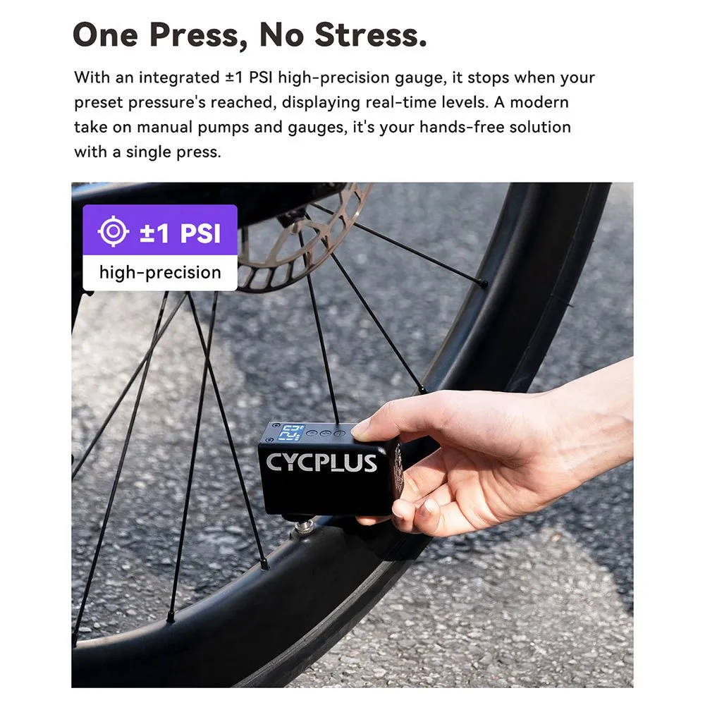 Cycplus As2 Pro Kompressor, Black 1, 120psi Cycplus As2 Pro Kompressor, Black 1, 120psi