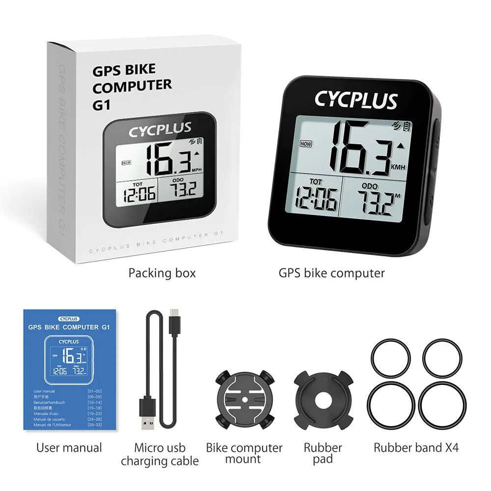 Cycplus G1 Sykkelcomputer, Black, One Size Cycplus G1 Sykkelcomputer, Black, One Size
