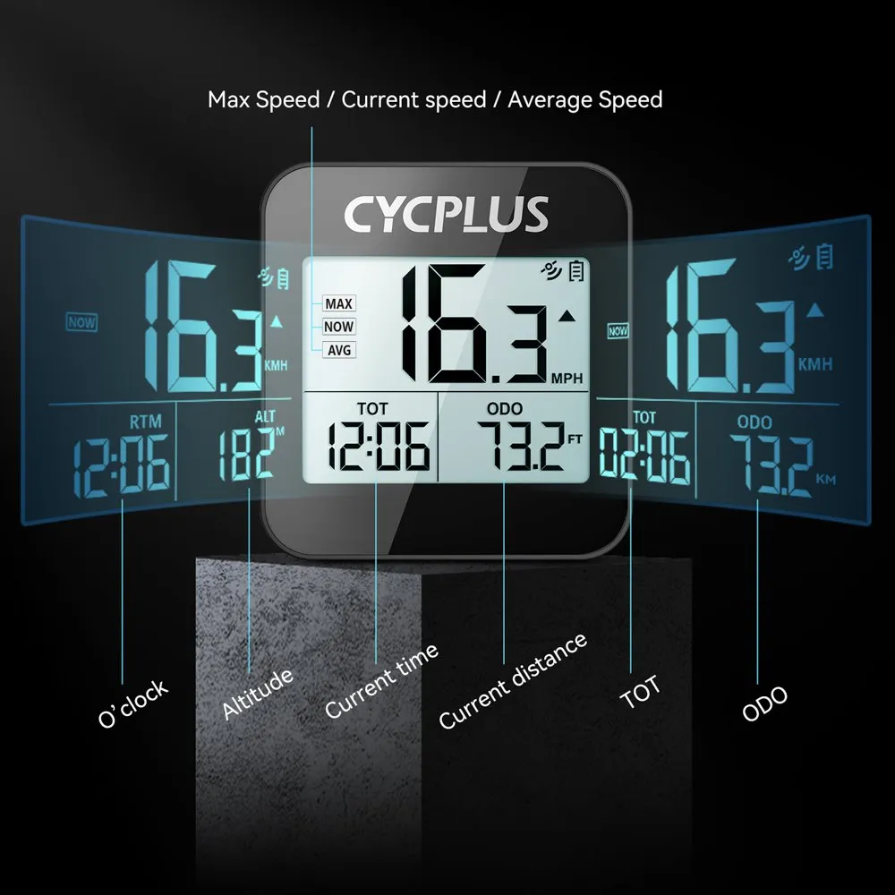 Cycplus G1 Sykkelcomputer, Black, One Size Cycplus G1 Sykkelcomputer, Black, One Size