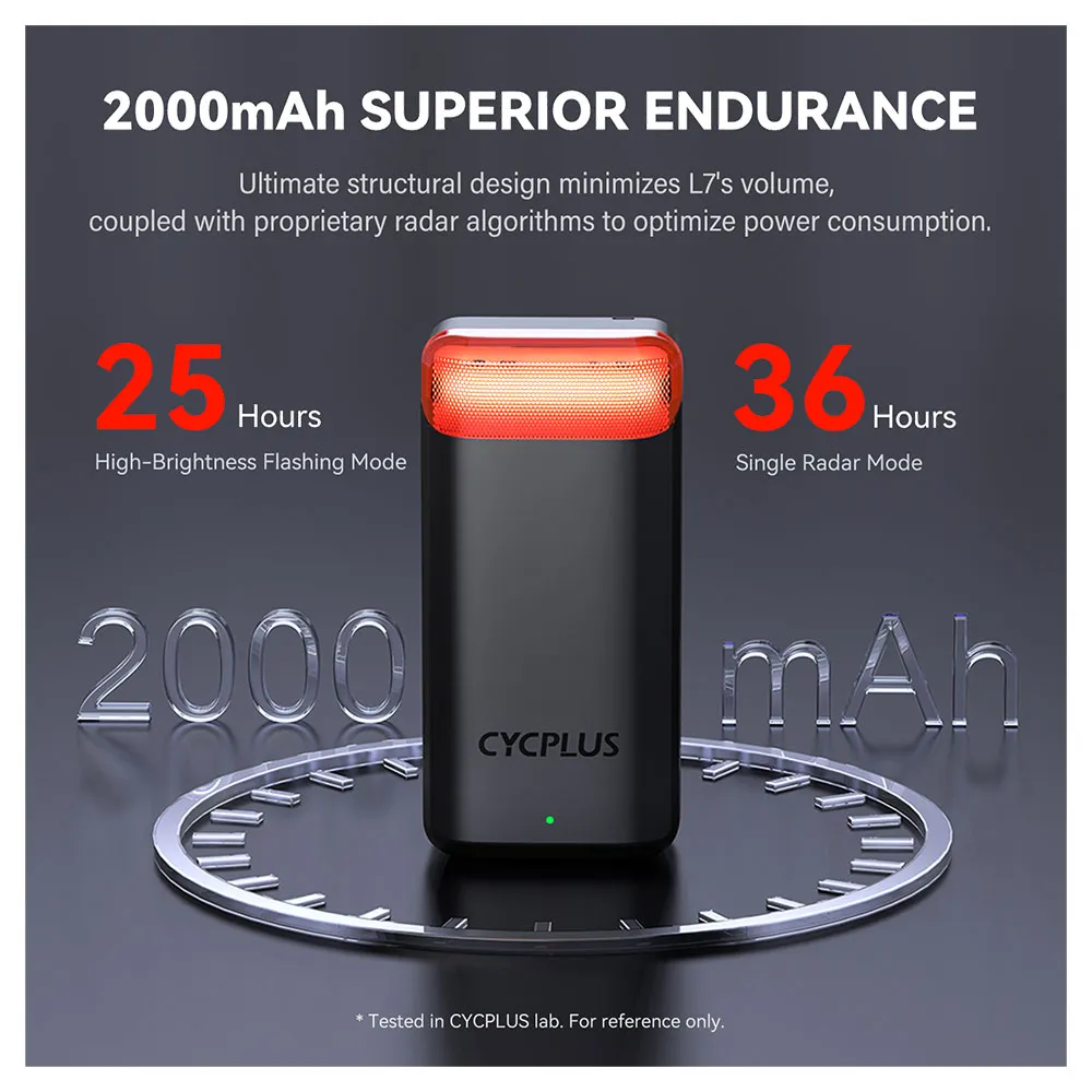 Cycplus L7 Radar Baklys, Black / red, One Size Cycplus L7 Radar Baklys, Black / red, One Size