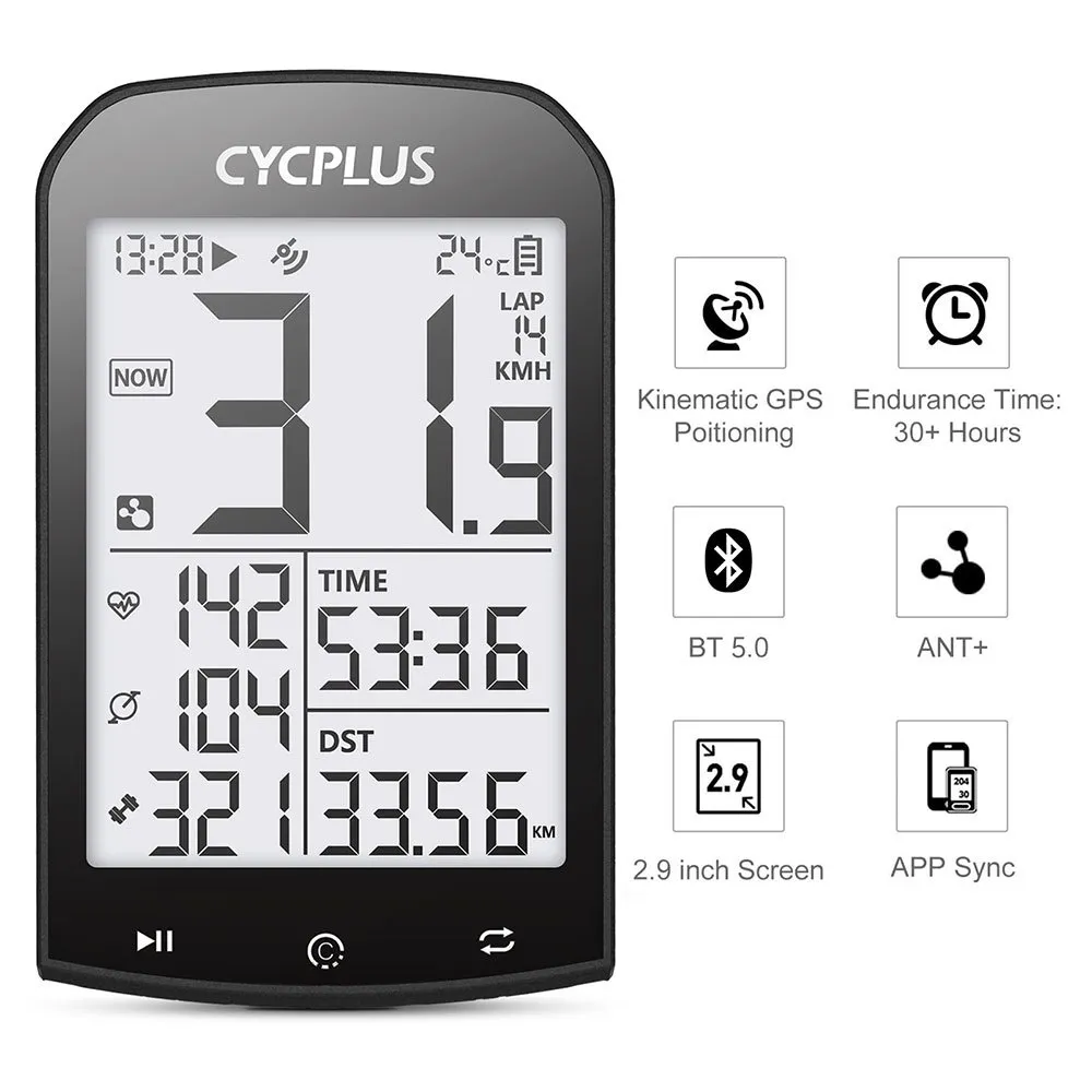 Cycplus M1 Sykkelcomputer, Black, One Size