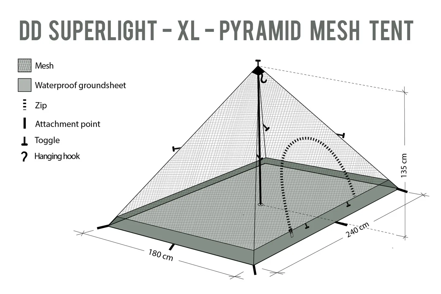 DD Hammocks SL XL Mesh Pyramide Telt
