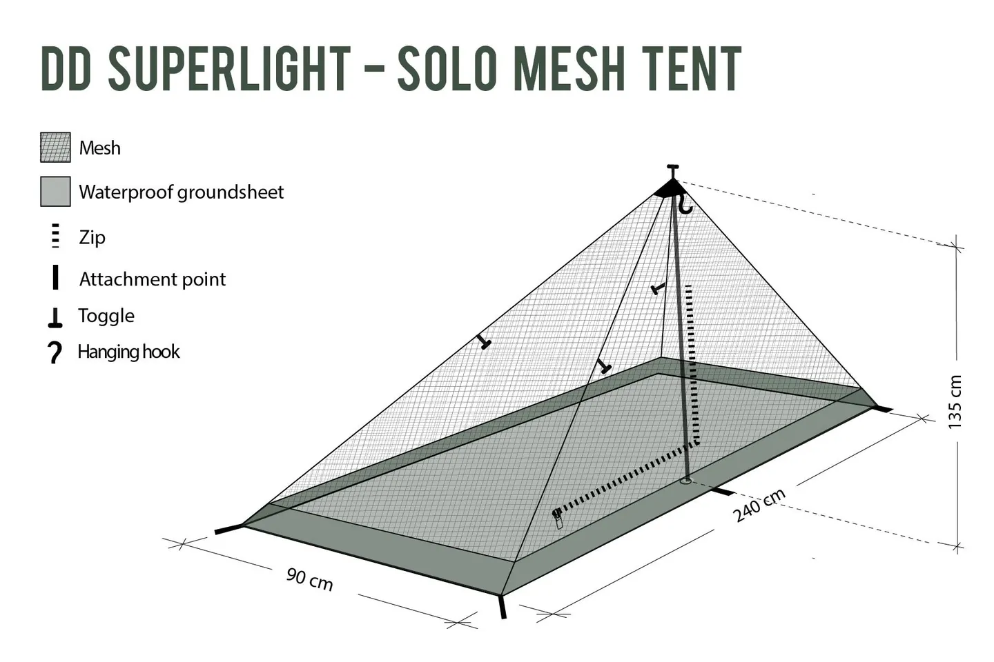 DD Hammocks Superlight Solo Mesh Telt