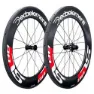 Deda Sl88 Carbon Disc Tubular Landeveishjulsett, Black / white, 12 x 100/12 x 142mm, Campagnolo