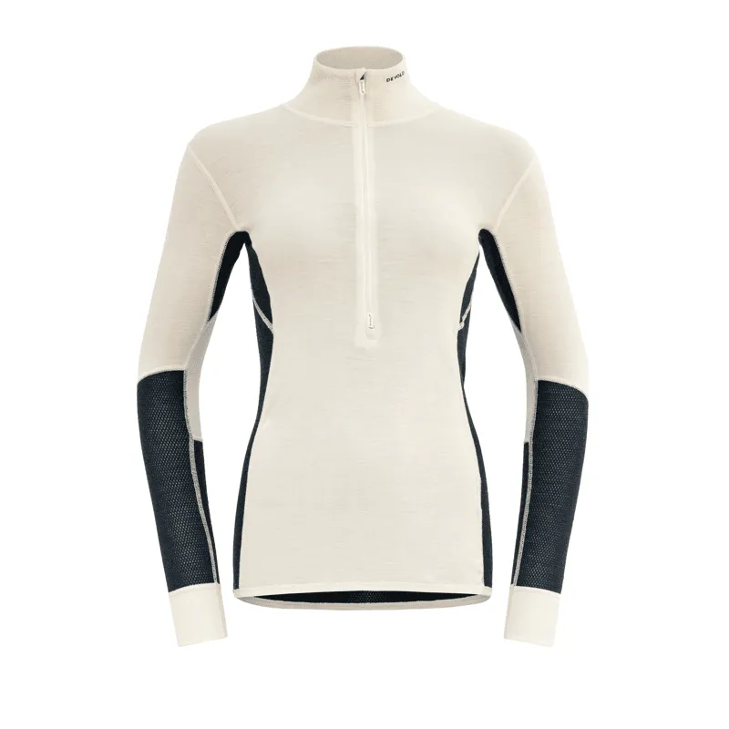 Devold Women's Wool Mesh 190 Zip Neck, Ink/offwhite Devold Women's Wool Mesh 190 Zip Neck, Ink/offwhite