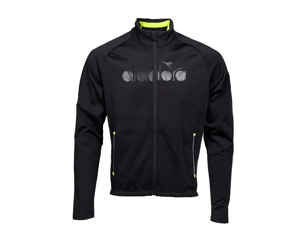 Diadora Firenze sykkeltrøye langermet svart unisex, Neon/svart, L Diadora Firenze sykkeltrøye langermet svart unisex, Neon/svart, L