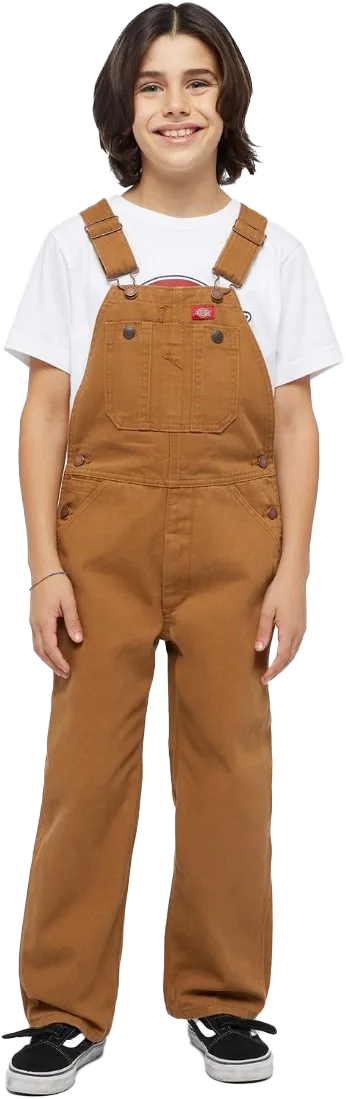 Dickies Kids' Duck Bib, Rinsed brown duck, M