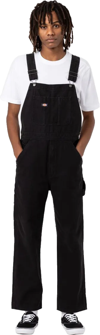 Dickies Men's Duck Canvas Bib Stone Washed, Sw black Dickies Men's Duck Canvas Bib Stone Washed, Sw black