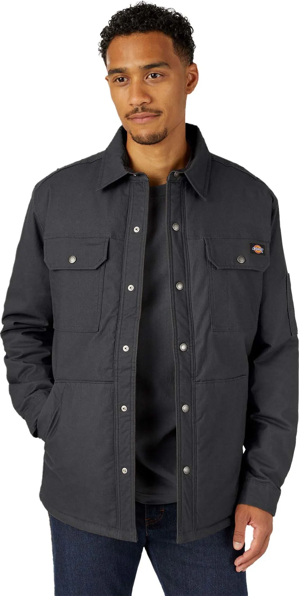 Dickies Men's Flex Duck Shirt Jacket, Black