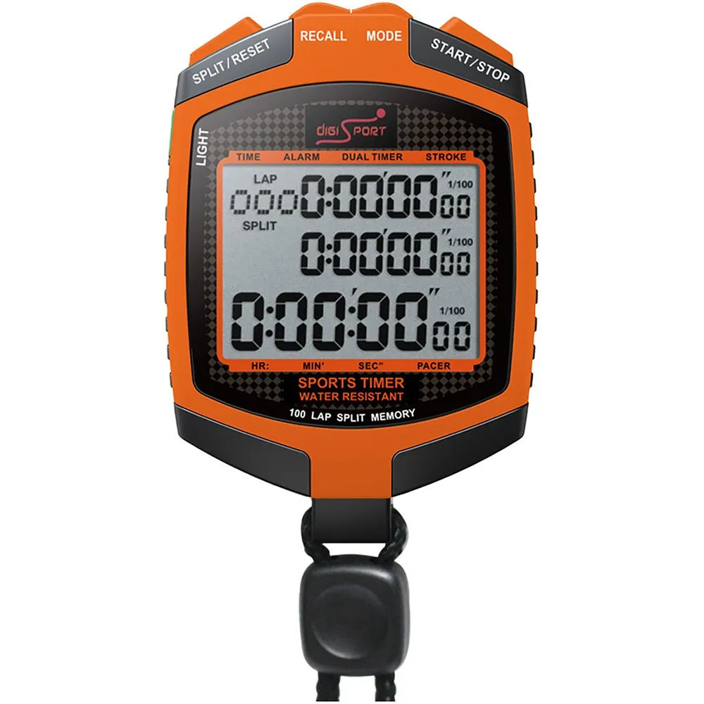 Digi Sport Instruments C100 Stoppeklokke, Black / orange, One Size