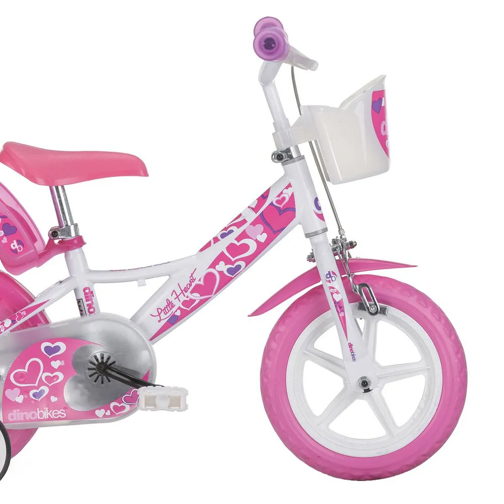 Dino Bikes Hearts 12´´ Sykkel, White, 3-5Y, Barnesykkel Dino Bikes Hearts 12´´ Sykkel, White, 3-5Y, Barnesykkel