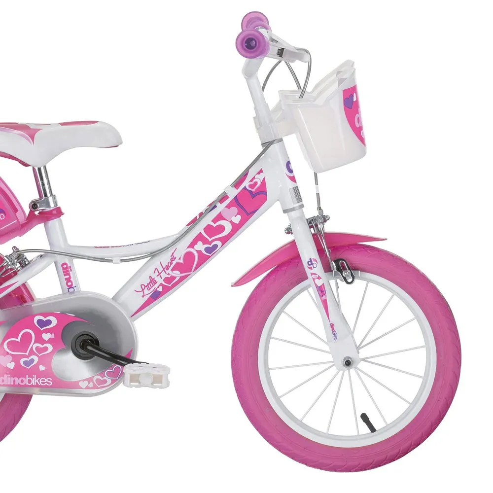 Dino Bikes Hearts 14´´ Sykkel, White, 4-6Y, Barnesykkel Dino Bikes Hearts 14´´ Sykkel, White, 4-6Y, Barnesykkel