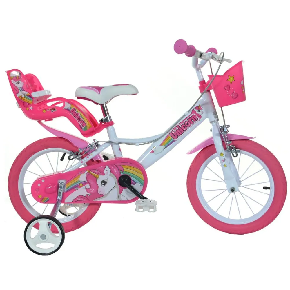 Dino Bikes Unicorn 14 Sykkel, Pink, 4-7Y, Barnesykkel Dino Bikes Unicorn 14 Sykkel, Pink, 4-7Y, Barnesykkel